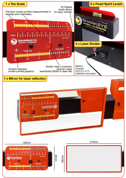 SHARKEYE CO2WLA Car 2 Wheel Optical Laser - PRODUCT SPECIFICATIONS 2