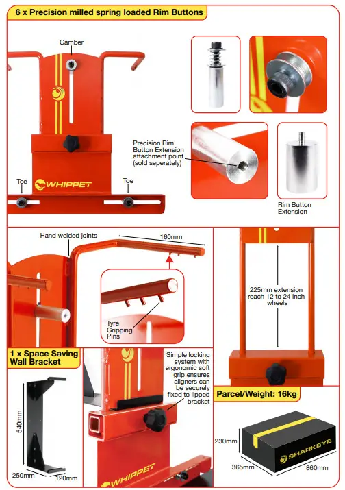SHARKEYE CO2WLA Car 2 Wheel Optical Laser - PRODUCT SPECIFICATIONS 3
