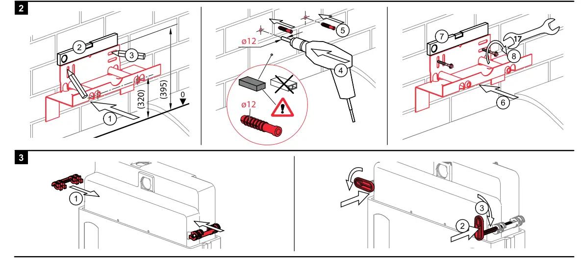 AM100-1000 Toilet Wall Mounting Frame Installation illustration