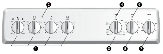 Westinghouse 60cm Upright Cooker - CONTROLS 4