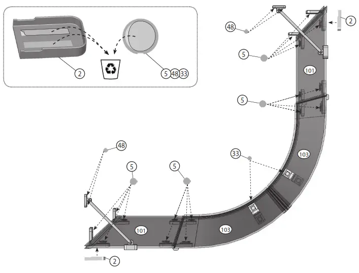 RAVAK Brilliant BSKK4-90 Quarter Circle Shower - 15