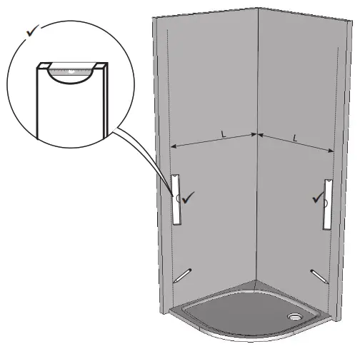 RAVAK Brilliant BSKK4-90 Quarter Circle Shower - 4