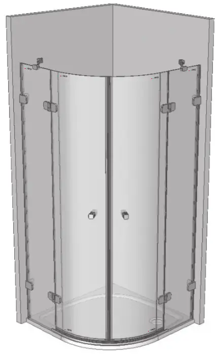 RAVAK Brilliant BSKK4-90 Quarter Circle Shower - 17