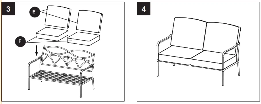 Style SELECTIONS FZS71014L 2PC Loveseat and Coffee Table Set - 6
