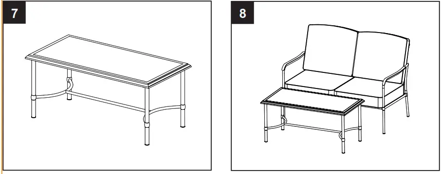 Style SELECTIONS FZS71014L 2PC Loveseat and Coffee Table Set - 9