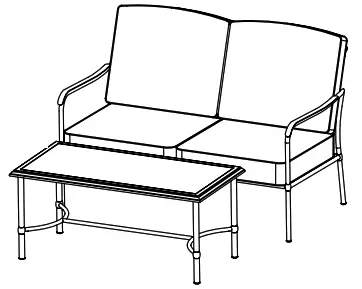 Style SELECTIONS FZS71014L 2PC Loveseat and Coffee Table Set