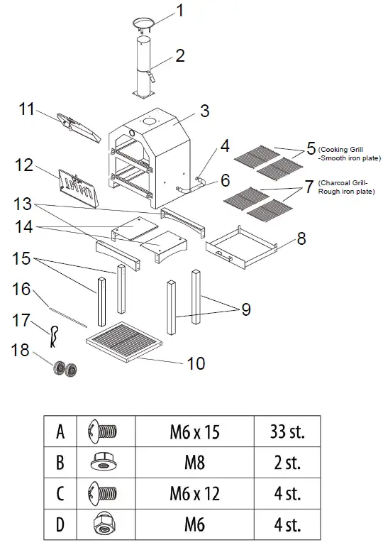 THE HOME DEPOT CX523PO Stand Alone Wood Charcoal Grill Garden Outdoor 1