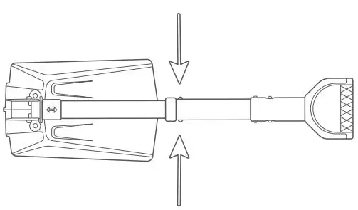 ASTROAI Multifunctional Folding Snow Shovel User Manual - Press the spring snap clip to retract