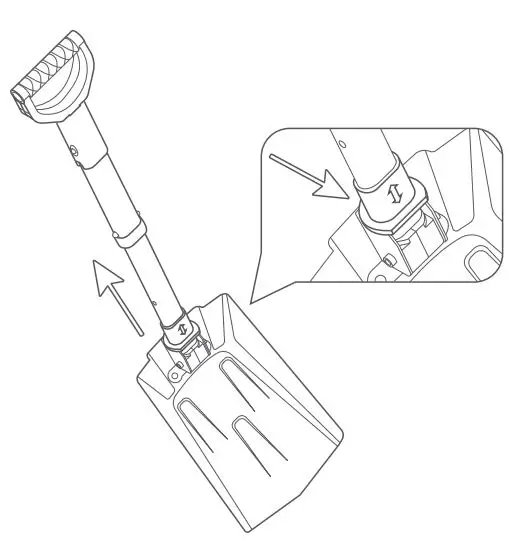 ASTROAI Multifunctional Folding Snow Shovel User Manual - Unlock and disassemble the shovel as instructed