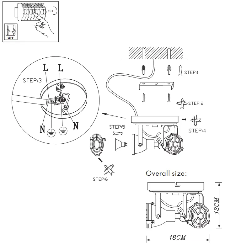 QAZQA Medox 2 SL Concrete Sturdy Ceiling Spotlight -