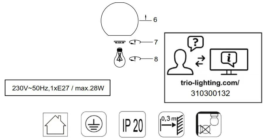 TRIO LIGHTING 310300132 Clayton Pendant - Product Overview 2