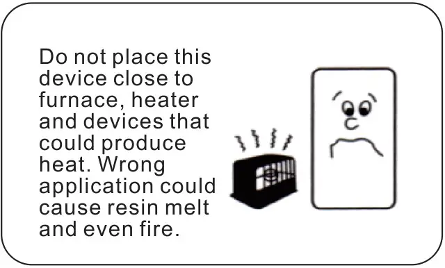 Do not use closed by heating device