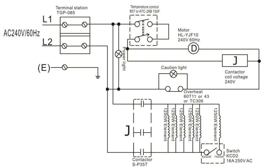 THERMO SPHERE EH-4604B Heavy-Duty Fan-Force Ceiling-Mount Heater - figure 7