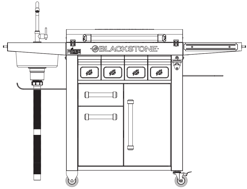 BLACKSTONE 1948 Pro Series Prep Serve and Store Cart