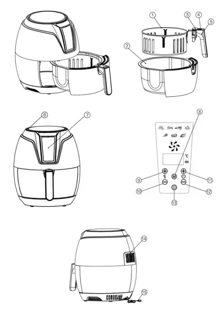KITCHEN Couture 10001714 Air Fryer - Diagram