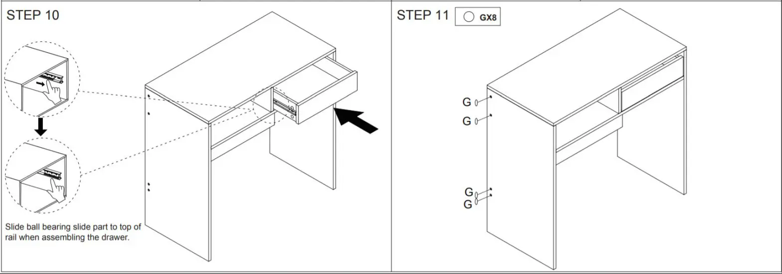 Kmart 42942481 Desk 1 Drawer Oak-STEP 10