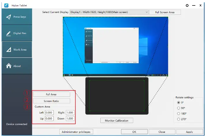HUION GS2202 KAMVAS 22 Plus Drawing Monitor for Artists - Function Setting 2