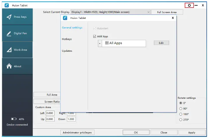 HUION GS2202 KAMVAS 22 Plus Drawing Monitor for Artists - Function Setting 4