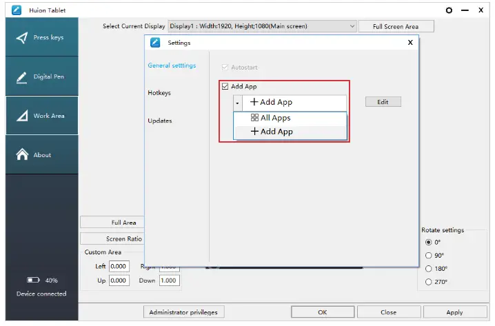 HUION GS2202 KAMVAS 22 Plus Drawing Monitor for Artists - Function Setting 5