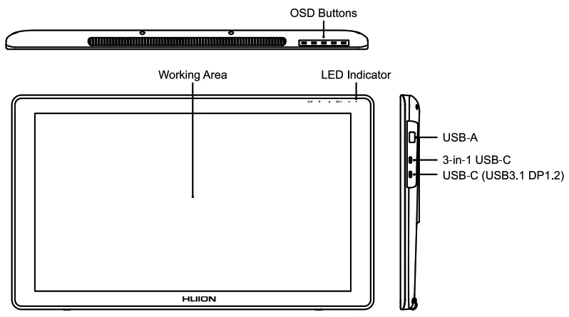 HUION GS2202 KAMVAS 22 Plus Drawing Monitor for Artists - Product Overview