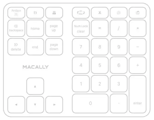 MACALLY Rechargeable Bluetooth 35 Key Numeric Keypad