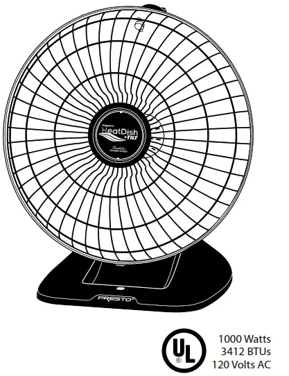 PRESTO HeatDish Plus Tilt Parabolic Electric Heater