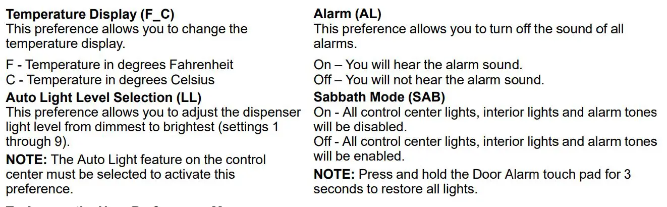 Whirlpool W11408557A French Door Bottom User Guide - USER PREFERENCES