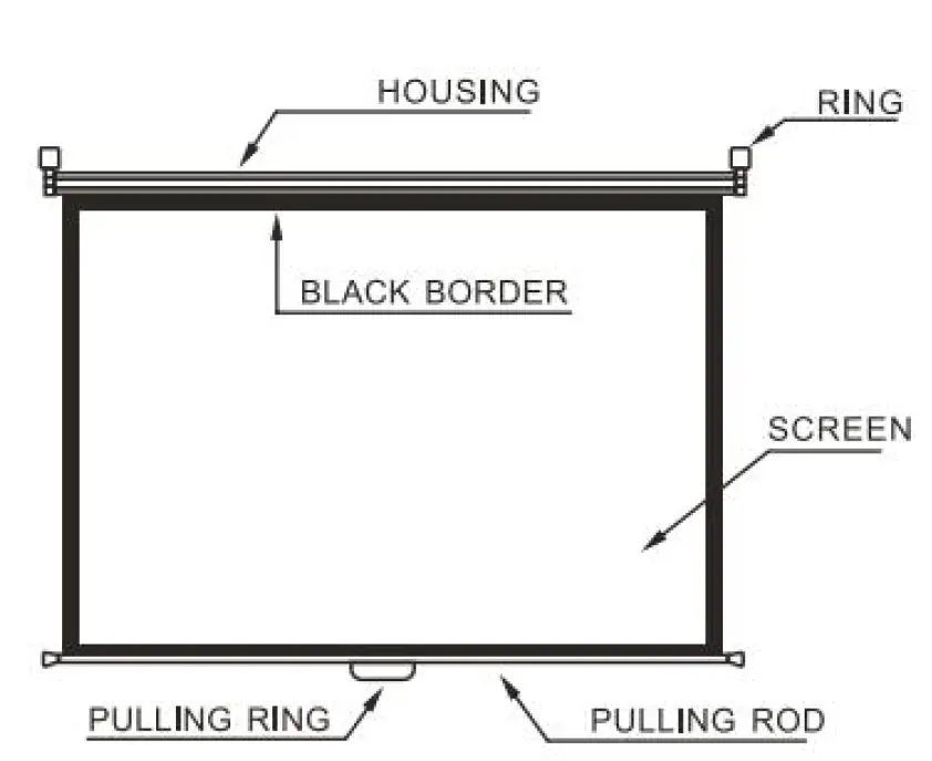 techtop MWS-244 Hanging Projection Screen FIG 1
