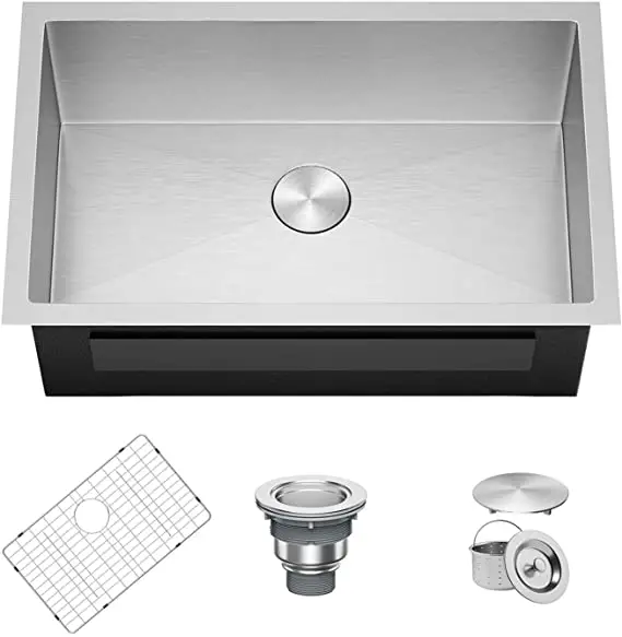 KINWELL UCACS3018A1LR0 18 Gauge Stainless Steel 30 Inch Single Bowl Undermount Workstation Kitchen Sink pro