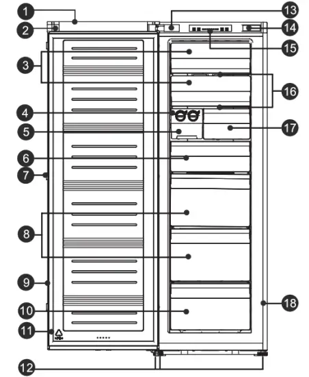 Westinghouse WFB Stainless Steel Vertical Freezer - corner cover1