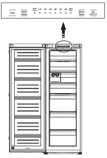 Westinghouse WFB Stainless Steel Vertical Freezer - door1