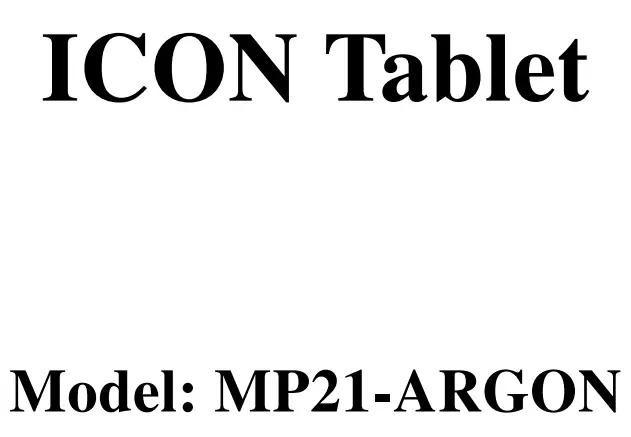 Ifit Health Fitness MP21-ARGON Icon Tablet User Guide