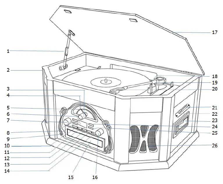 Dosound-Electronics-DS-168BT-Turntable-Cassette-Player-With-USB-SD-and-Radio-fig-1
