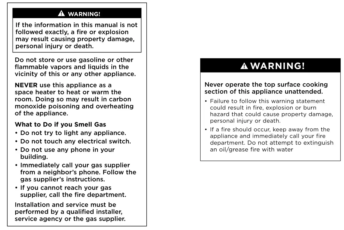 FISHER PAYKEL CDV3-365H Gas Cooktops - SAFETY AND WARNINGS