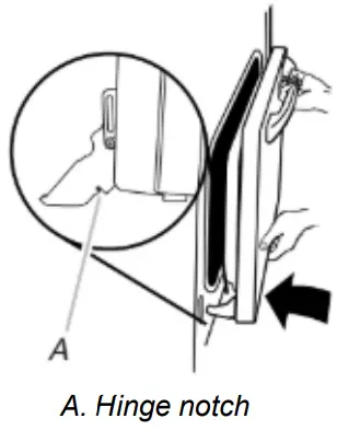 Whirlpool w11432244 Front Control Electric Freestanding Range - Hinge notch