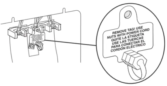Whirlpool w11432244 Front Control Electric Freestanding Range - plastic tag
