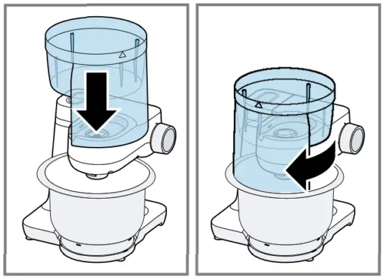 Fitting the accessory to the base unit