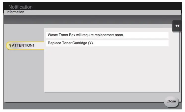 Sindoh N610 A3 Multifunction Printer 220-240 V - message