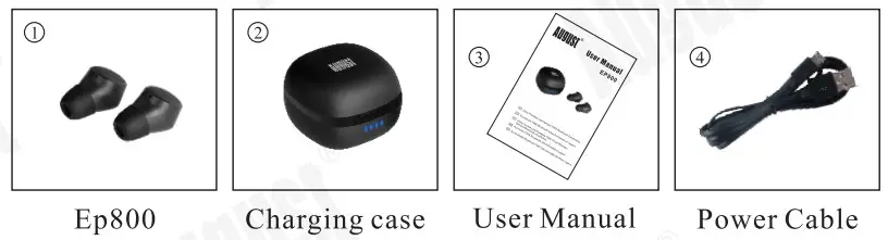 August EP800 Bluetooth Earphone V5 0 Wireless Noise Cancelling Earphone - Box Contents