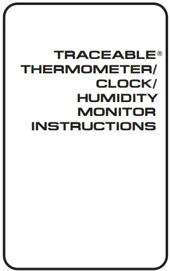 Traceable Monitoring Hygrometer Instructions