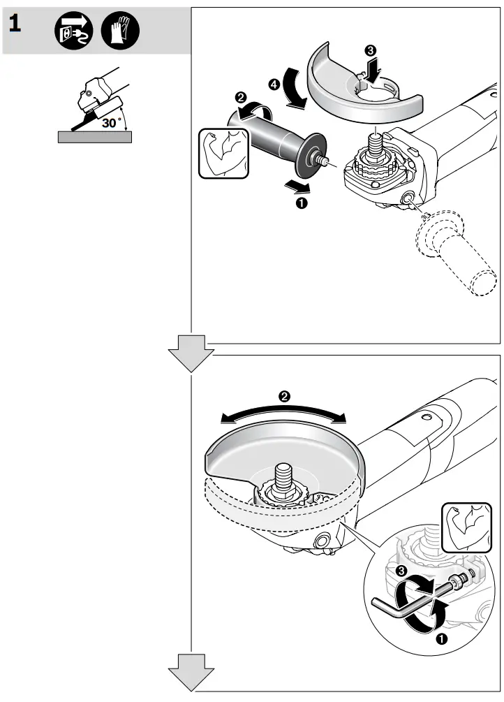 BOSCH GWS 7 100 T Professional Angle Grinder - 1