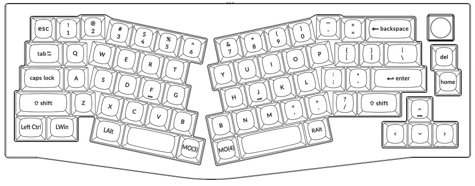 Keychron Q8 Knob Version Customizable Keyboard - Default key Layout 2