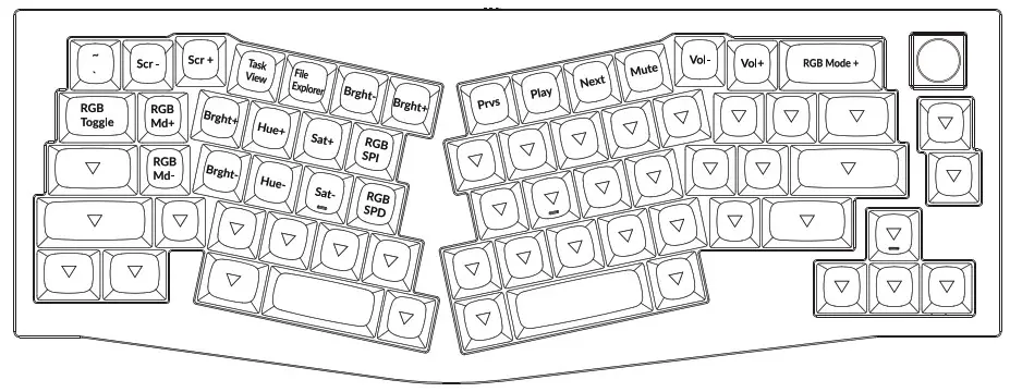 Keychron Q8 Knob Version Customizable Keyboard - Default key Layout 4