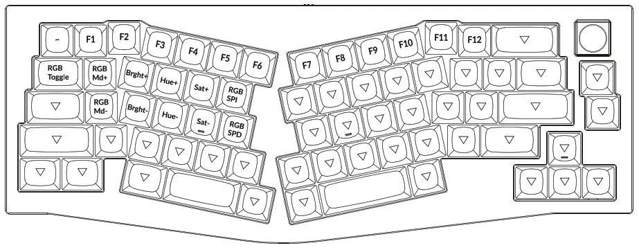 Keychron Q8 Knob Version Customizable Keyboard - Default key Layout 5