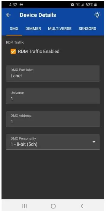 CITY THEATRICAL 5917 QolorFLEX 2x2.5A 900MHz Multiverse Dimmer - DMX Screen