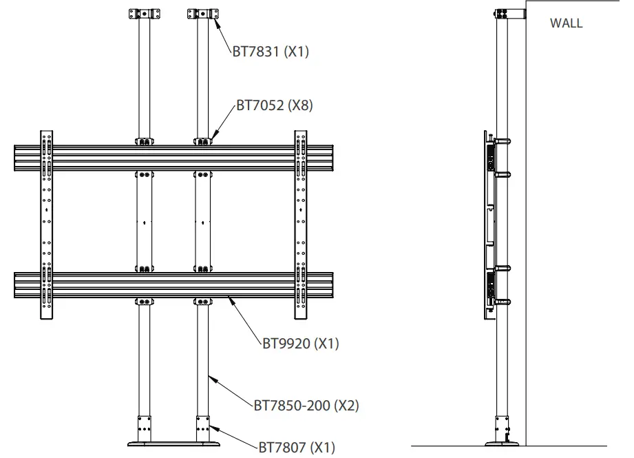 B TECH AV MOUNTS BT9920 XXL Display Wall Mount - fig 12