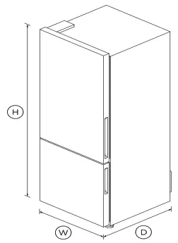 FISHER PAYKEL RF135BLPX6N Freestanding Refrigerator Freezer - DIMENSIONS