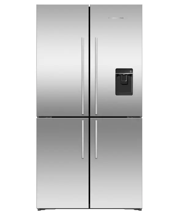 FISHER PAYKEL RF605QDUVX1 90.5cm Freestanding Quad Door Refrigerator Freezer