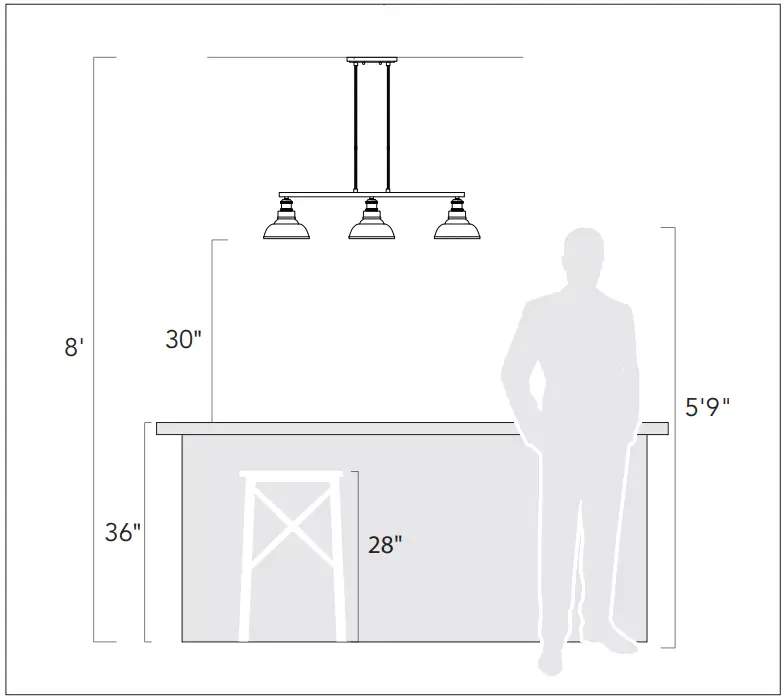 GOLDEN LIGHTING 3124-BA3 30.88 Inch 3-Light Dark Rust Vanity Light - fig 2