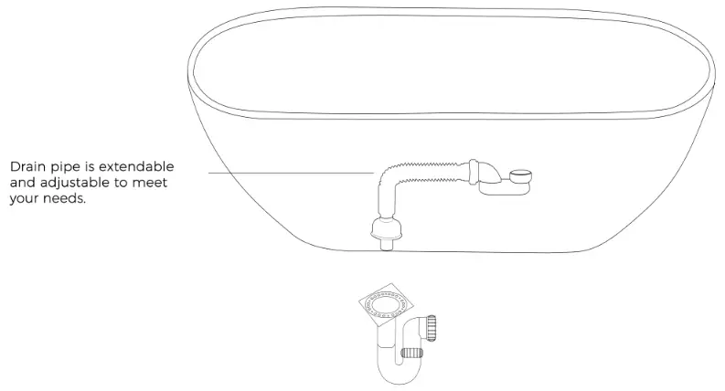 CLOVIS 21S01105 63 63 Inch Stone Resin Flatbottom Solid Surface Freestanding Soaking Bathtub - Fig1